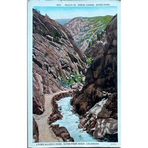 St Vrain Canon Estes Park Colorado Lyons Allens Park Postcard Souvenir Vintage